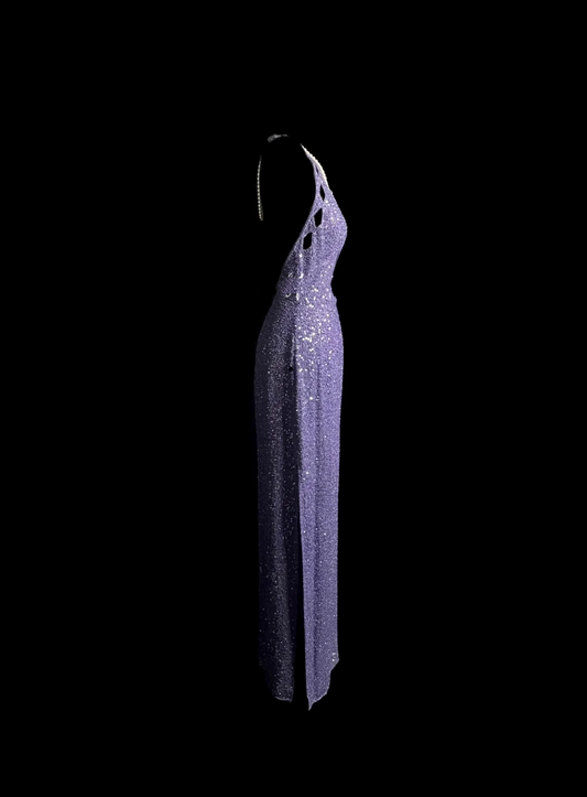 Robe de bal longue style sirène vintage à paillettes, dos nu, couleur lilas, robe de soirée, robe de remise de diplôme, DP2043