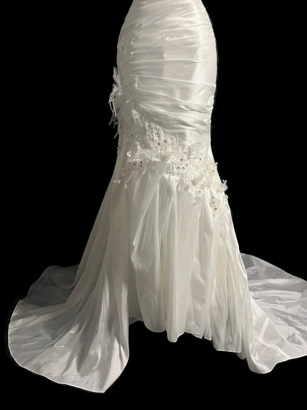 Retro Brautkleid Meerjungfrau Sweetheart Weiß Satin Lange Brautkleider Retro 1970er Jahre Brautkleider DP2045