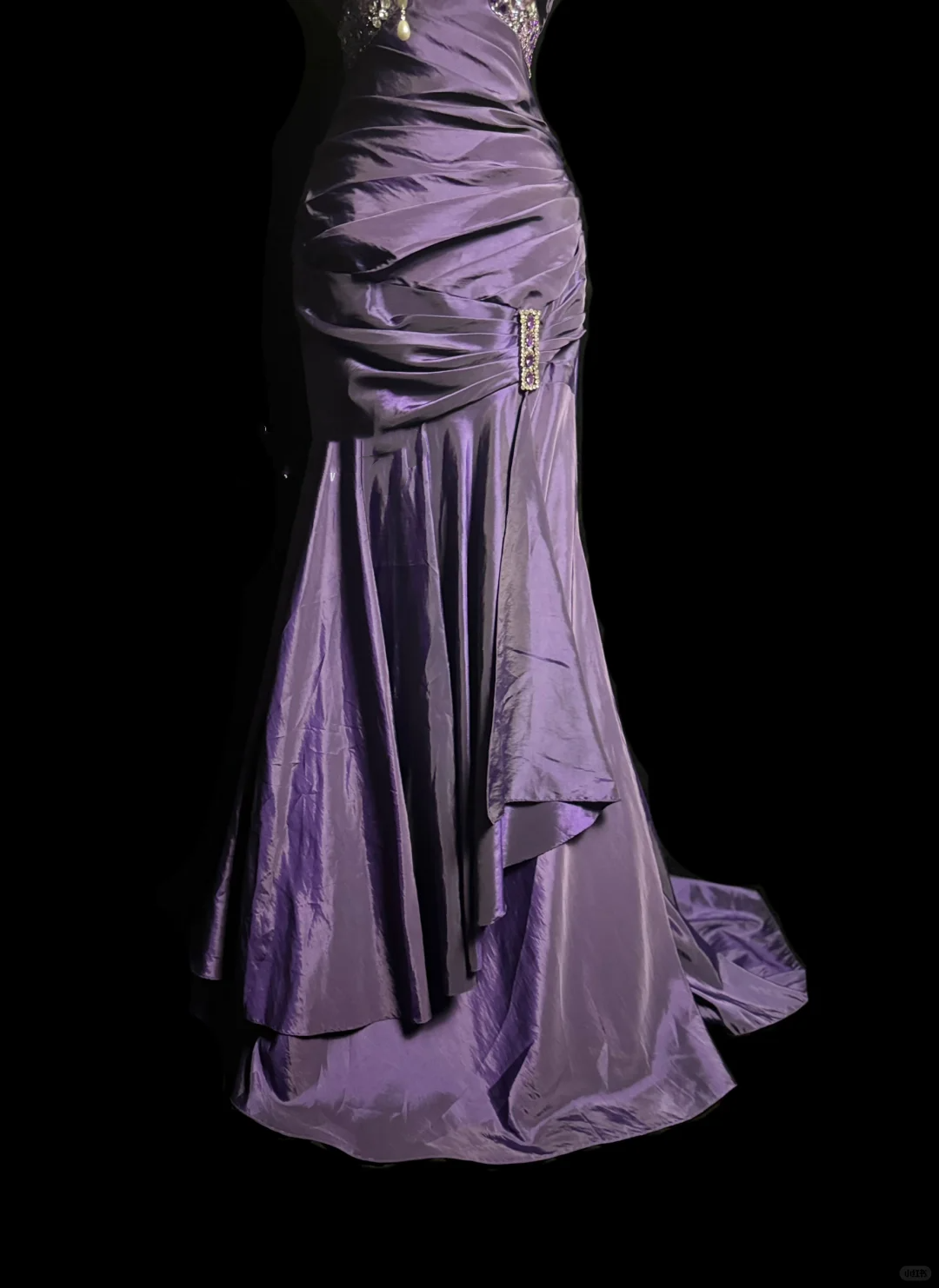 Robe de bal longue plissée style sirène vintage à bretelles spaghetti en taffetas et raisin, robe de soirée, robe de remise de diplôme DP2063