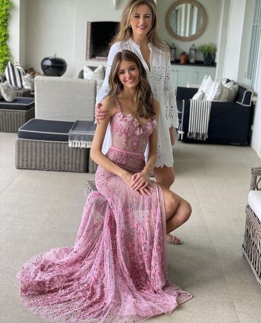 Sexy Rosa Lange Ballkleider Party Abendkleider Ballkleider Lange Abendkleid DP284