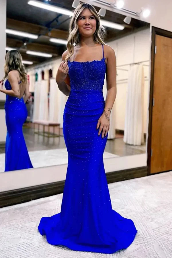 Classy Sparkly Dark Green Beaded Long Prom Dress with Appliques Graduation Dresses DP514