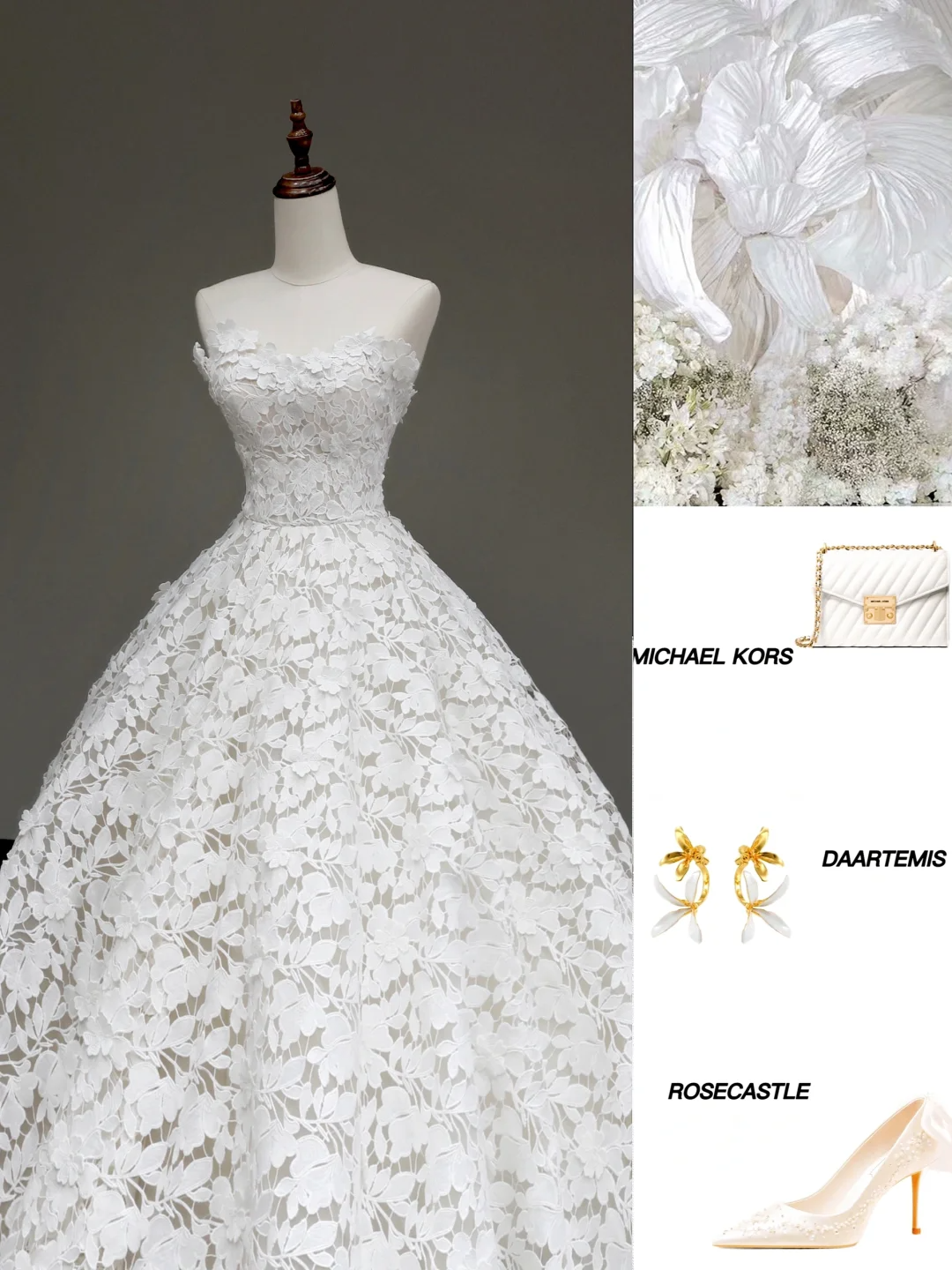 Unique Bridal Gown Ball Gown Strapless White Lace Wedding Dresses Bridal Gowns DP643
