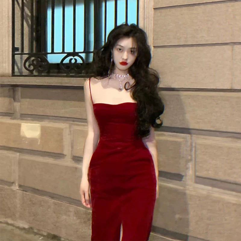 Burgundy Women Dress S950