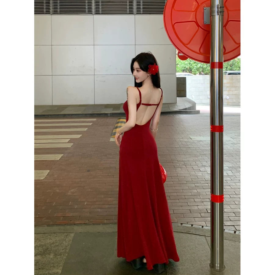 Chic Burgundy Dress S447