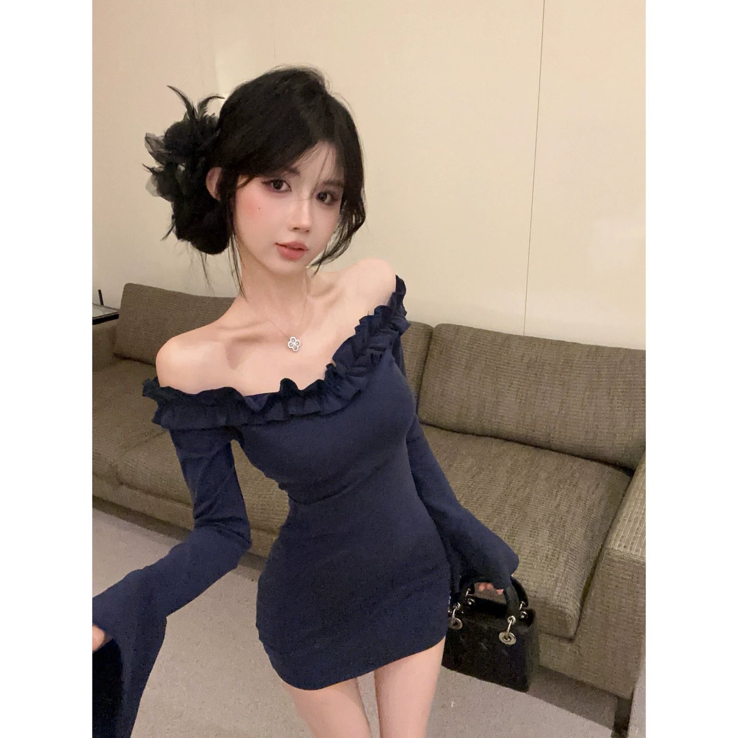 Navy Blue Women's Dress S222