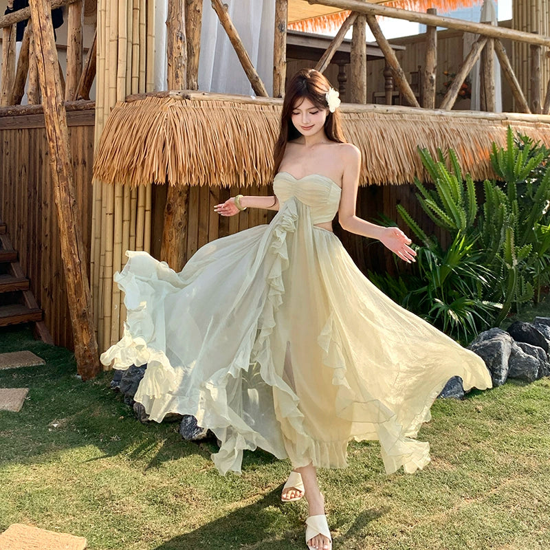 Robe verte pour femme S914