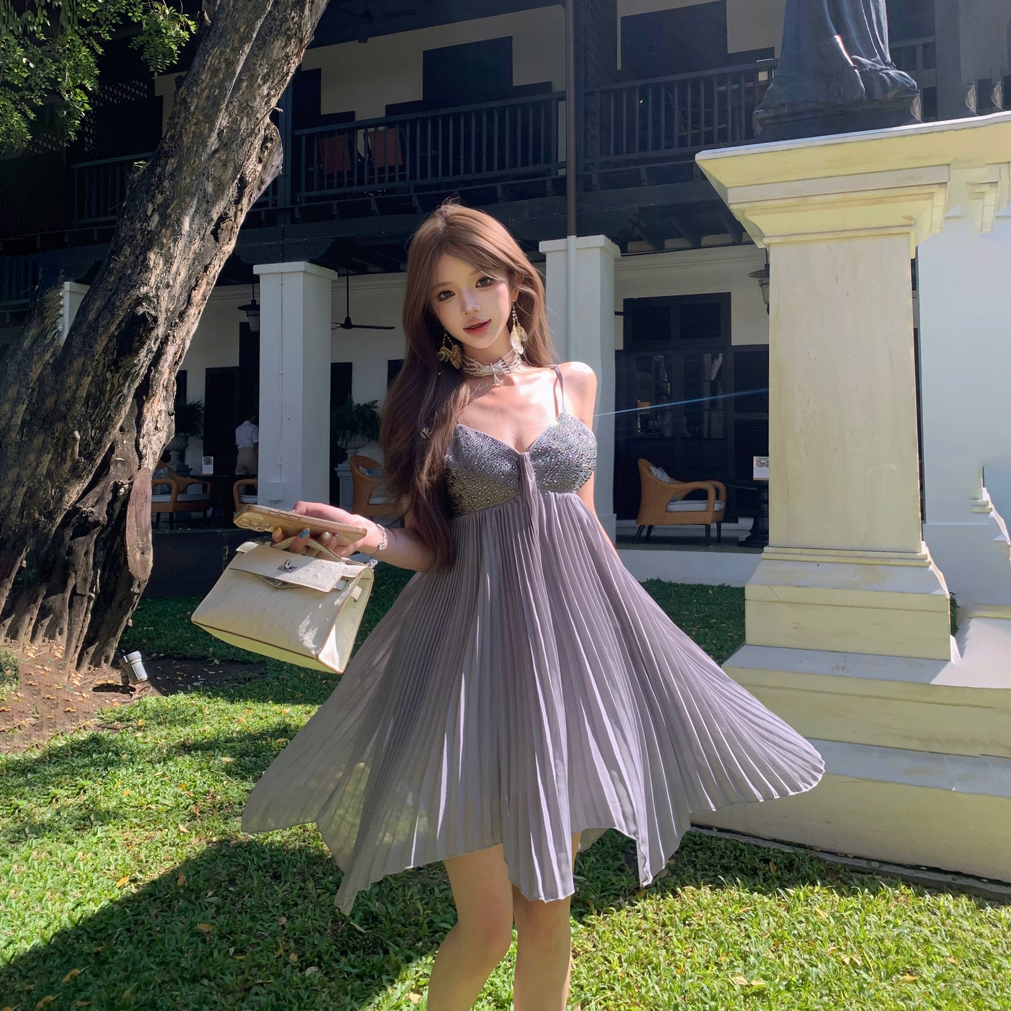 Lila Damenkleid S919