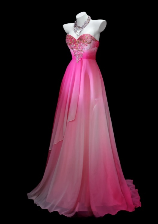 Elegantes rosa Tüll-Abendkleid mit Herzausschnitt und A-Linien-Schnitt S1072