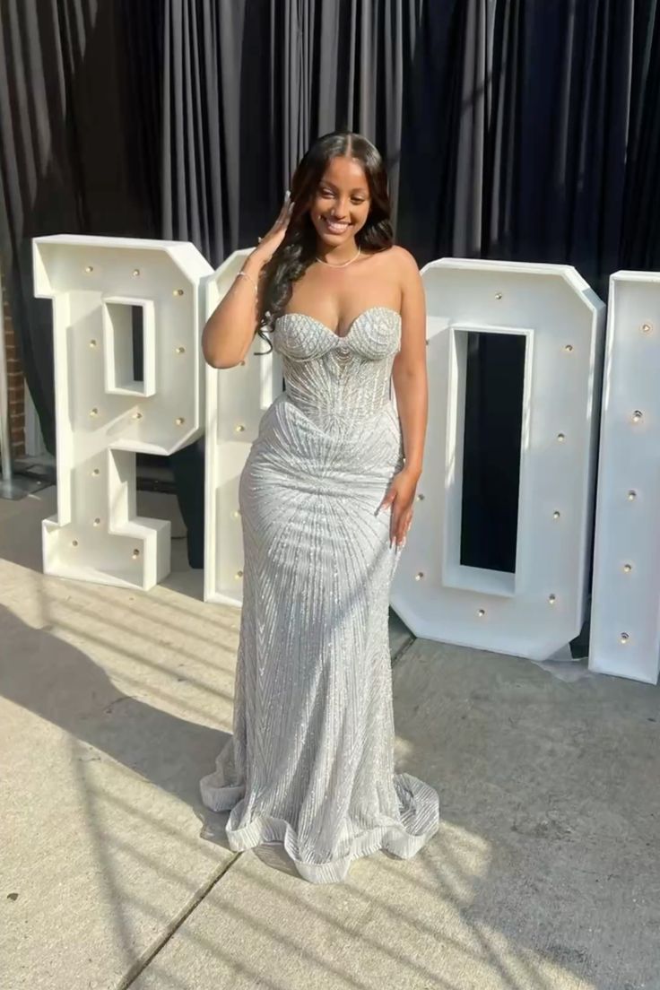 23rd birthday dress Modest Sheath Sweetheart Silver Sequin Formal Gown – DivineProm sizeguide:clothes Vbvc Women's Halter Neck Size:Custom Size(Leave a Note)