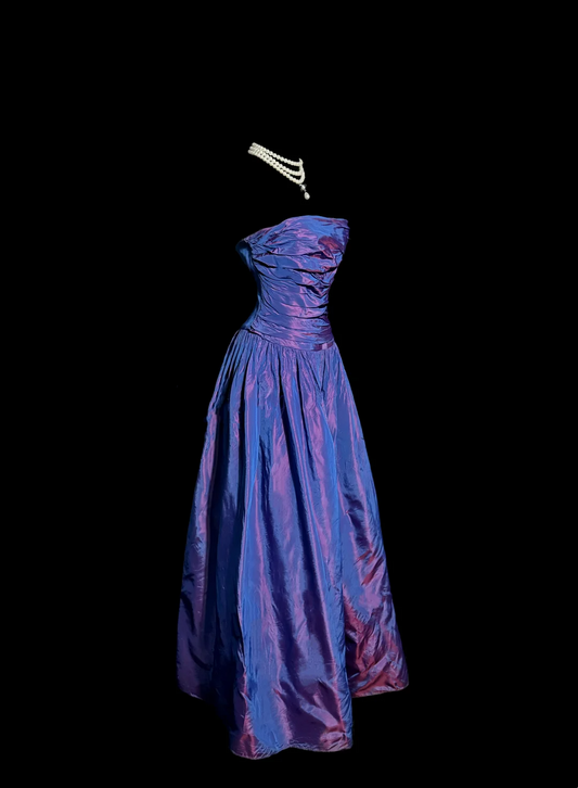 Edles Ballkleid Trägerloses Traubentaft Lange Ballkleider Partykleid Geburtstags-Outfits Abschlusskleider W837