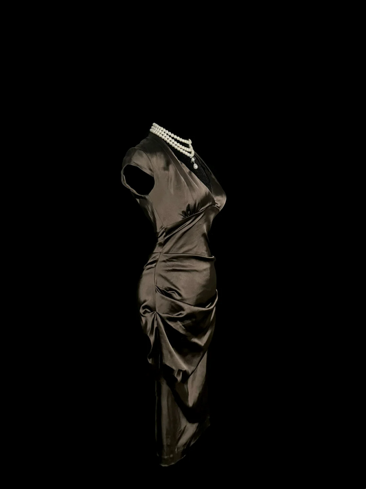 Vintage Sheath V Neck Cap Sleeves Satin Petite Mother Of Bride Dress Party Gown Knee Length For Summer Women Wedding W865