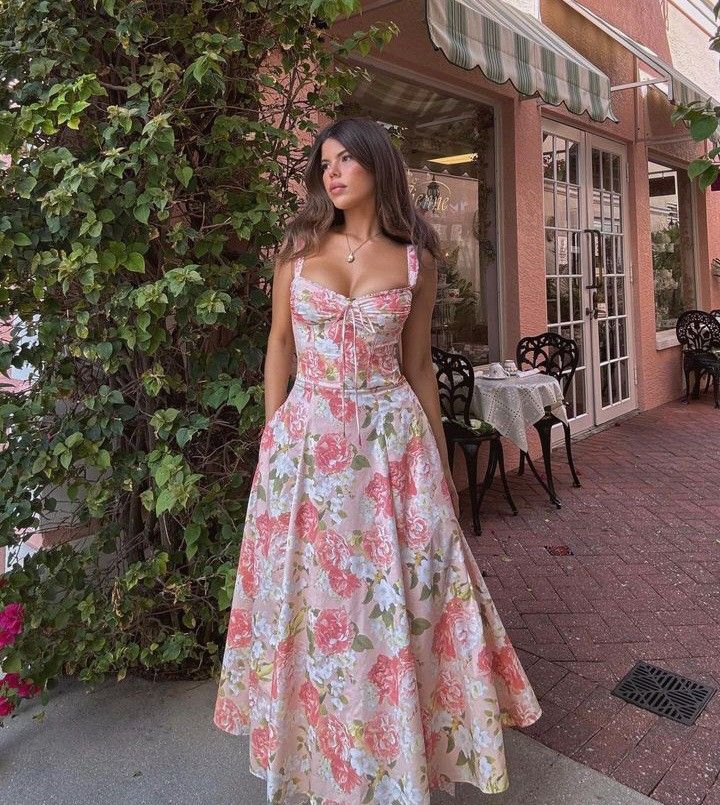 Schlichtes A-Linien-Blumenkleid in Knöchellänge, formelles Ballkleid, Sommerkleid für Hochzeitsgäste, Brautgastkleider, Hochzeits-Outfits für Gäste W973