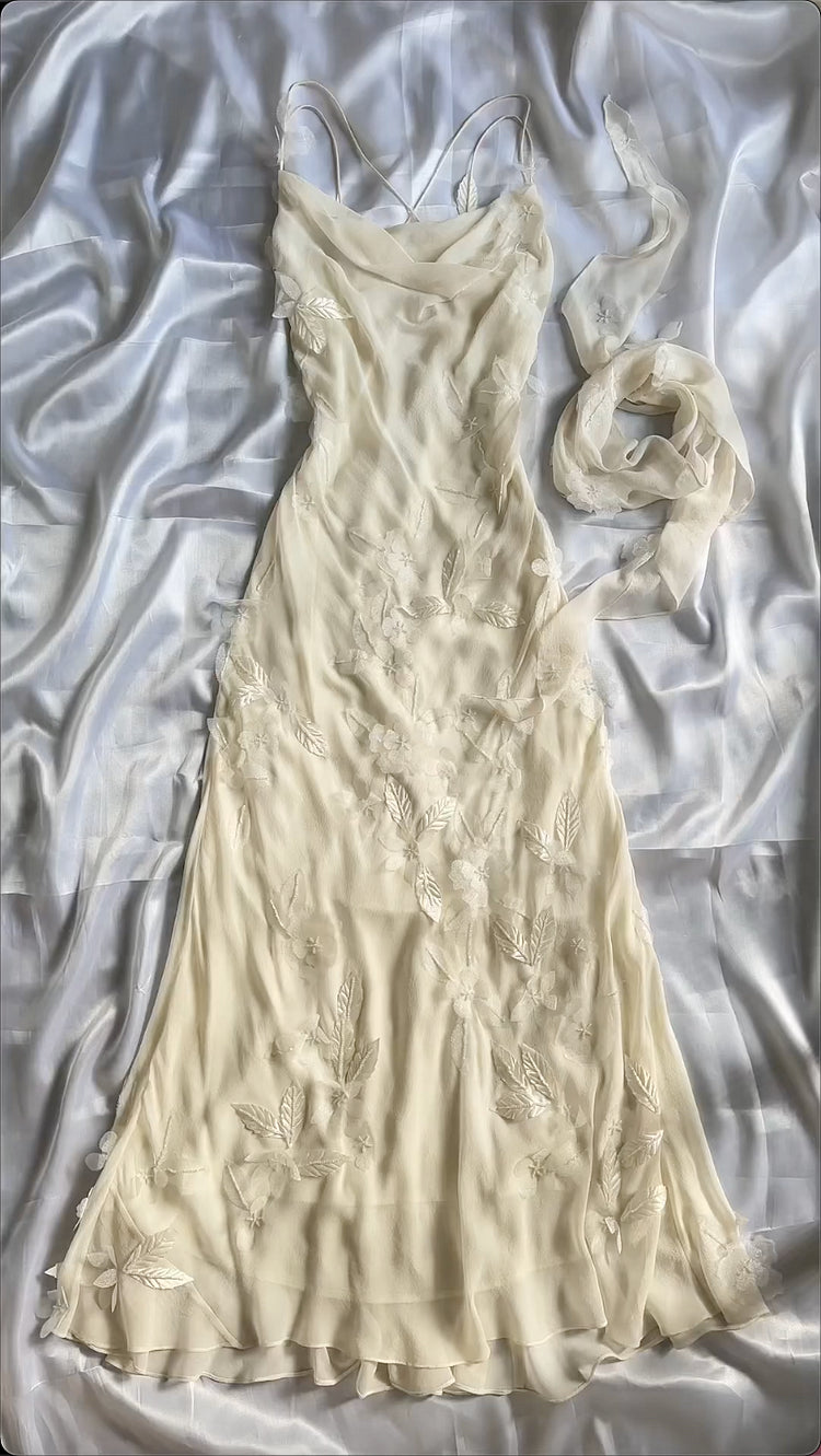 Meerjungfrau-Träger Wunderschönes Märchen-Ballkleid Elfenbein Chiffon Ballkleid Abendkleid DP503