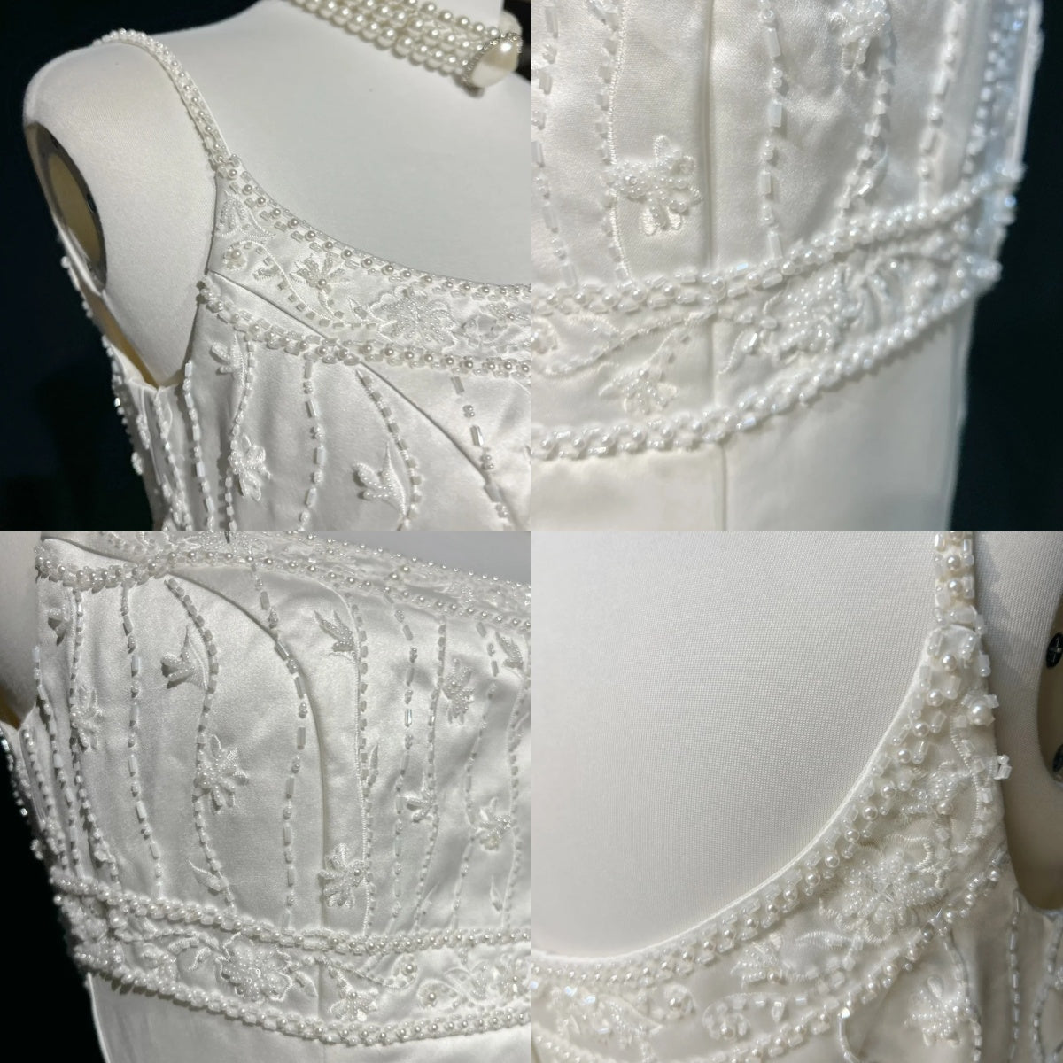 Vintage Bridal Gown A line Spaghetti Straps Sleeveless Pearls Long White 70s Wedding Dresses Elegant Bridal Gowns DH1111