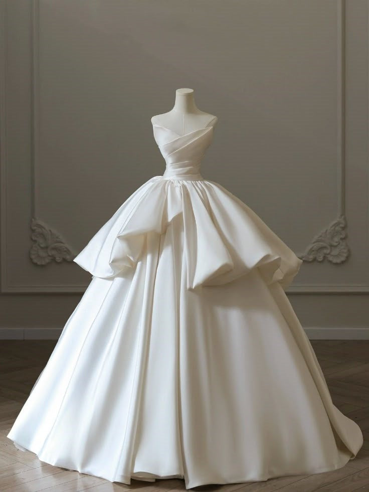 Retro Ballkleid Schatz Ärmellos Multi Schichten Satin Brautkleid Brautkleider Prinzessin Brautkleider DH1423