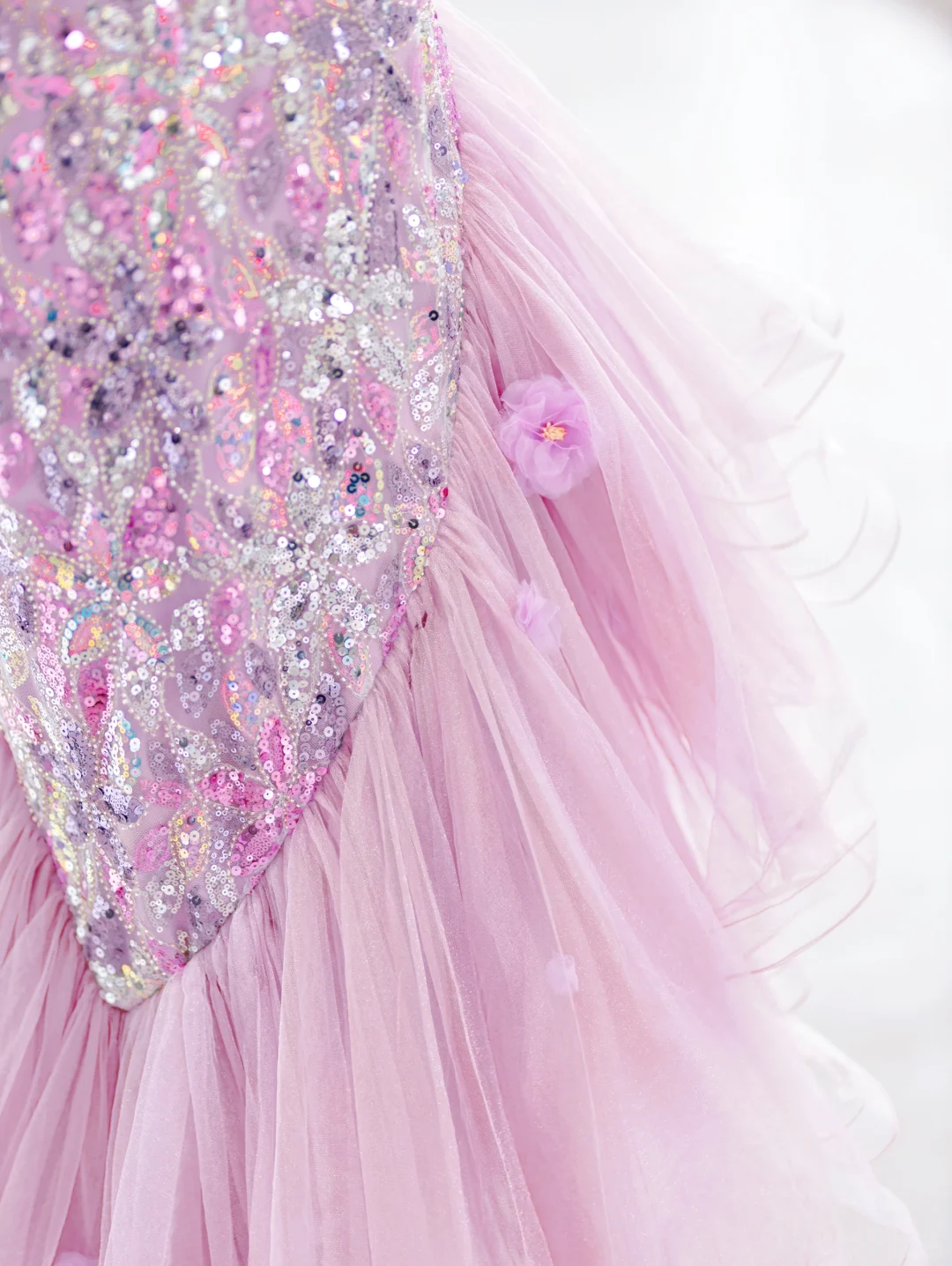 Bescheidene Meerjungfrau Eine Schulter Rosa Pailletten Lange Abendkleider Abendkleid Besondere Abendkleider Ballkleid DH2792