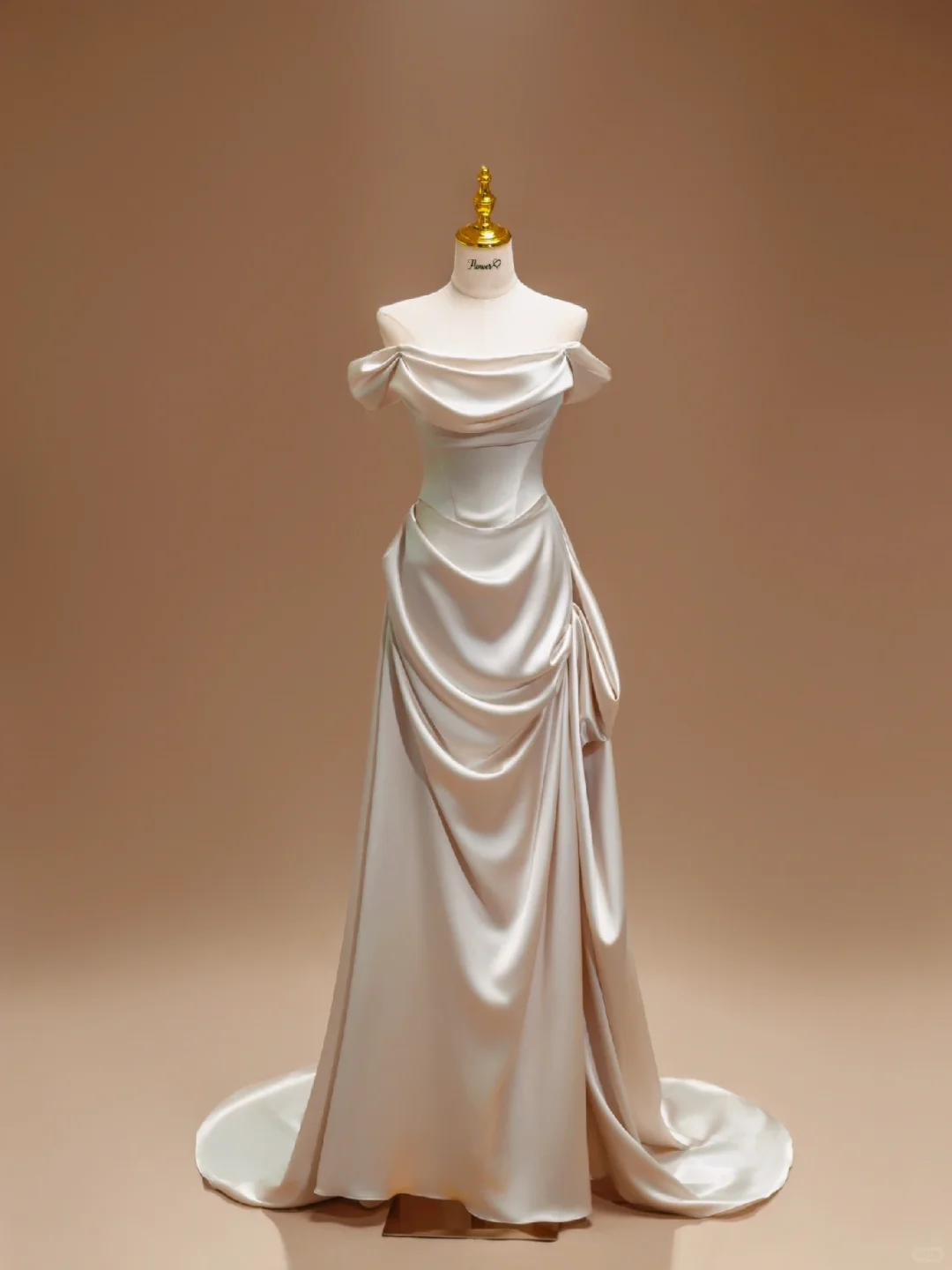 Robe de mariée unique, coupe trapèze, épaules dénudées, longue, en satin, robes de mariée longues, robes de mariée modestes, DH2799