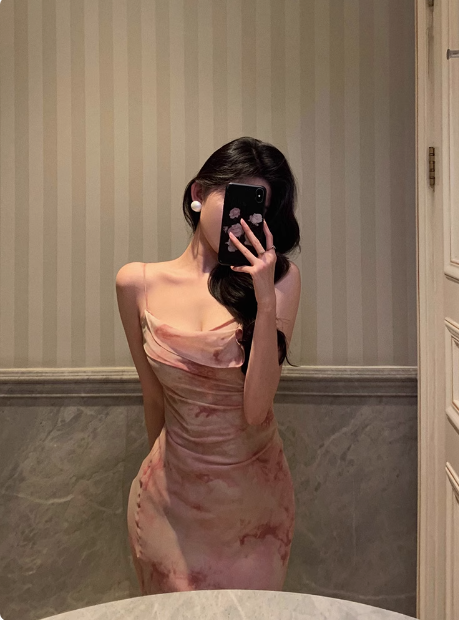 Elegantes Meerjungfrau-Spaghettiträger-Kleid mit rosa Blumenmuster, ärmellos, 21. Geburtstagskleid, Partykleid, Geburtstags-Outfits, Geburtstagskleid-Ideen für Frauen, DP1394