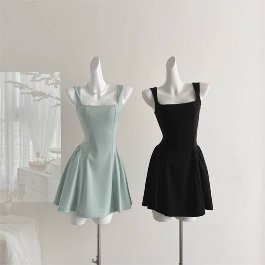 Sweet and niche summer temperament high waist design dress DP0005