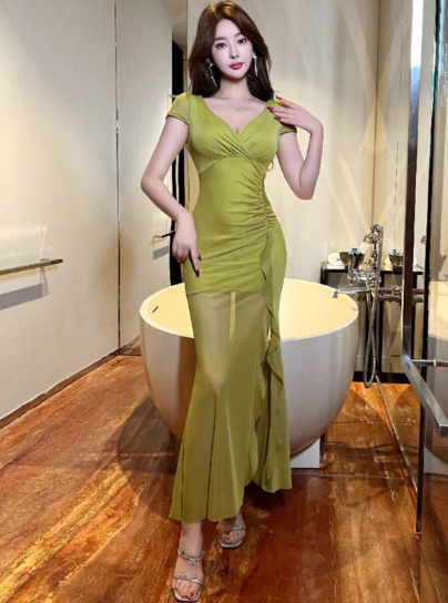 Green Women's Dress S290