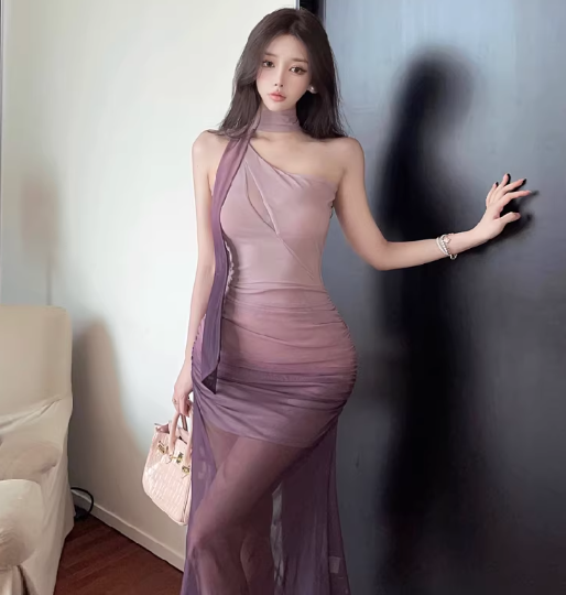 Purple Women's Dress S292