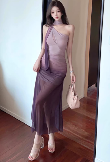 Purple Women's Dress S292