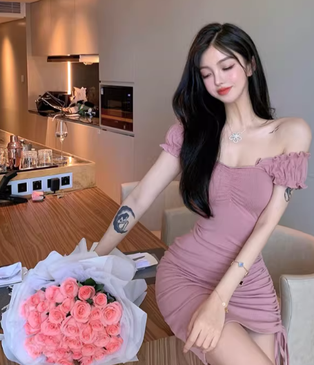 Pink Women's Dress S321