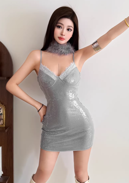 Fashion Gray Women‘s Dress S407