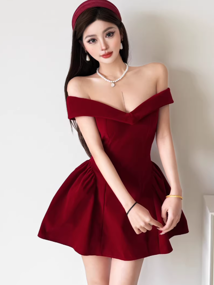 Fashion Red Women‘s Dress S348
