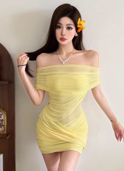 Fashion Yellow Women‘s Dress S370
