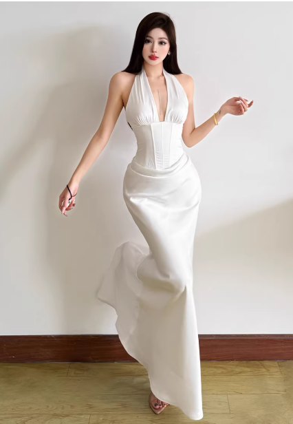 White  Women's Dress S533