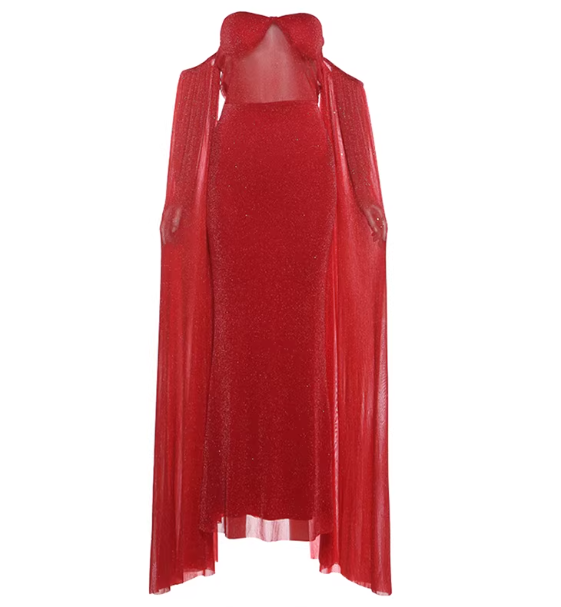 Chic Red Dress S455