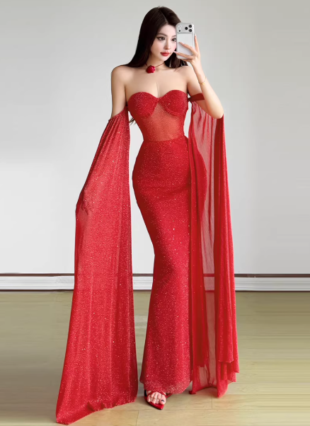 Chic Red Dress S455