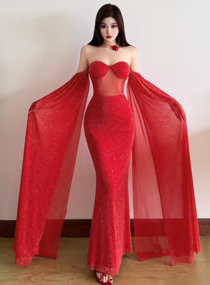 Chic Red Dress S455