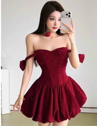 Chic Red Dress S457