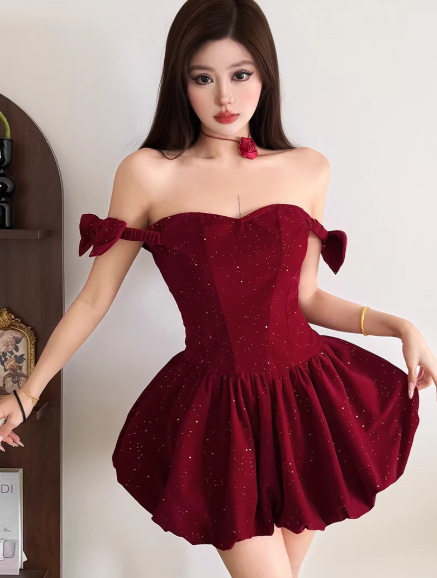 Chic Red Dress S457