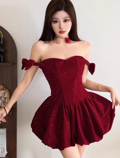 Chic Red Dress S457