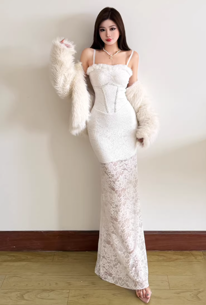 White  Women's Dress S541