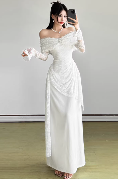 Blaues Damenkleid S101