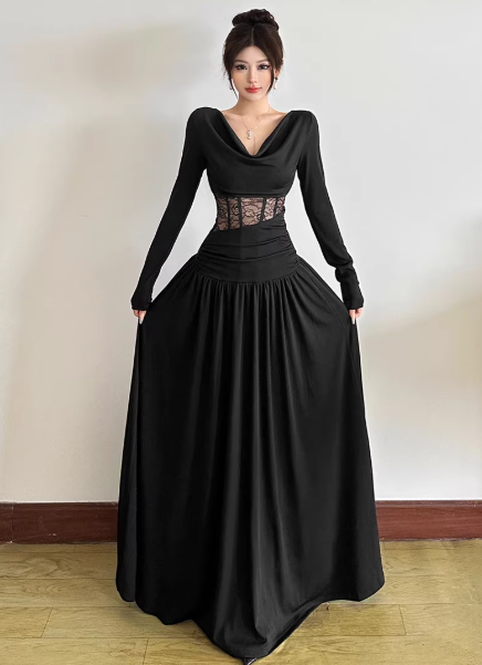 Blaues Damenkleid S101
