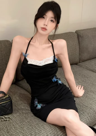 Black Short Women's Dress S104