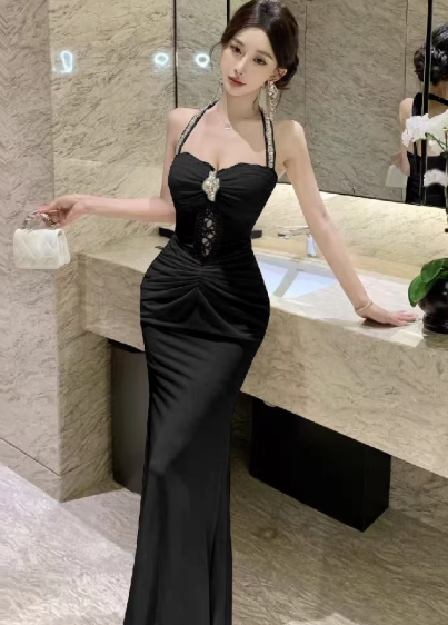 Blaues Damenkleid S101