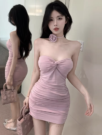 Pink Women's Dress S164