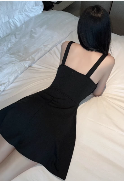 Black Short Women's Dress  S158