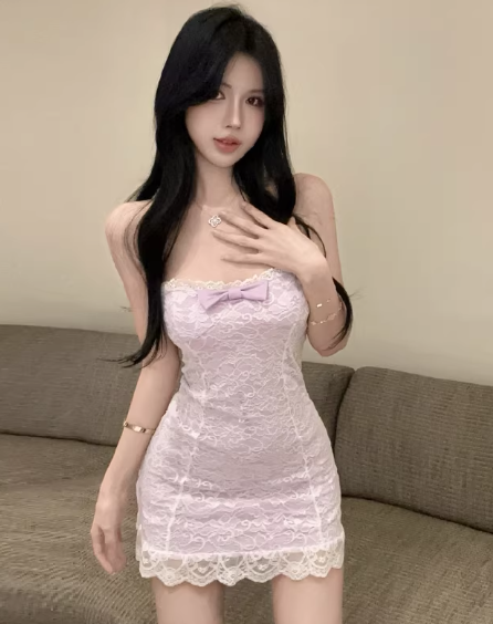 Purple Short Women's Dress S129