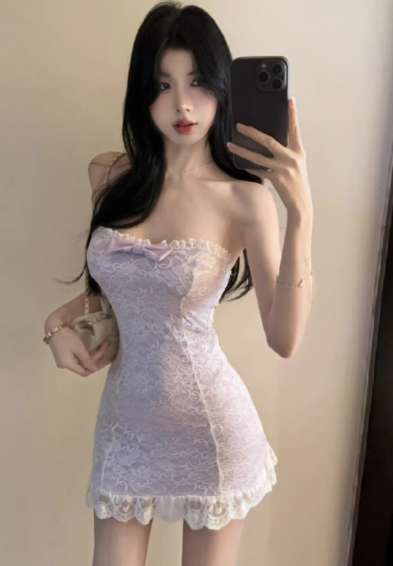 Purple Short Women's Dress S129
