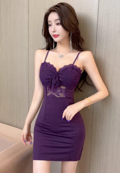 Purple Short Women's Dress S125