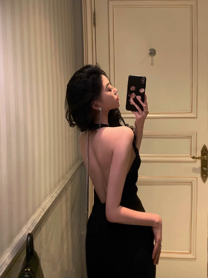 Sexy Mermaid Black Halter Backless 21st Birthday Dress Party Gown Birthday Outfits Birthday Dress Ideas For Women DP2315
