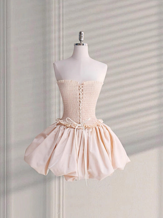Cute Ball Gown Strapless Pink Mini Party Dresses Short Formal Homecoming Dresses Night Chic Elegant Short Dresses Cocktail Dress 16th Birthday Outfits Tulle Hoco Dresses DH2786