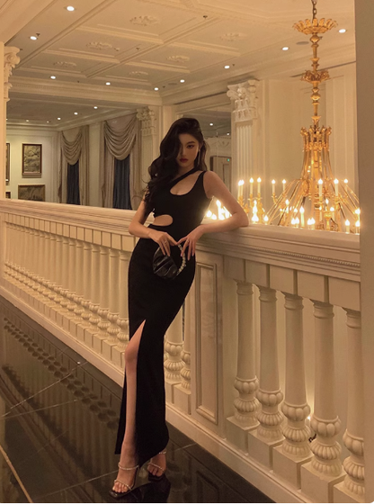 Sexy Sheath Black Satin 21st Birthday Dress Party Gown Birthday Outfits Birthday Dress Ideas For Women DP1882